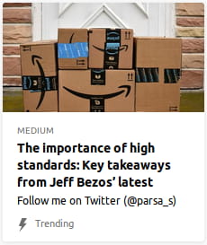 By Medium. Photo o’ a mountain o’ Amazon boxes on someone’s front step, probably ’bout to be stolen while the homeowner is @ work.