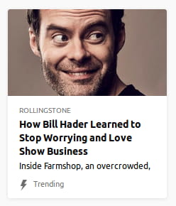 Horrifying photo o’ what I presume is Bill Hader staring boggle-eyed @ something offscreen with an off-center Dreamworks smirk.