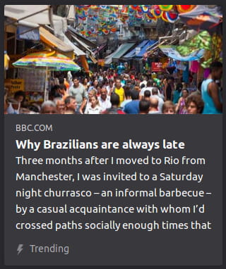 By BBC. Photo o’ colorful cacophony o’ busy Brazilian downtown. “Three months after I moved to Rio from Manchester, I was invited to a Saturday night churrasco — an informal barbecue — by a casual acquaintance with whom I’d crossed paths socially enough times that”