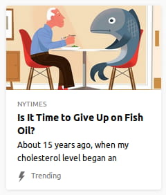 Illustration o’ an ol’ man with a coffee mug sitting ’cross the table from a bug-eyed fish with a half-smirk, half-frown.