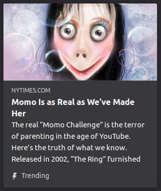 By NYTimes. An illustration o’ the Momo meme. The real “Momo Challenge” is the terror of parenting in the age of YouTube. Here’s the truth of what we know. Released in 2002, “The Ring” furnished