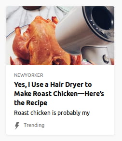 By the New Yorker. “Yes, I Use a Hair Dryer to Make Roast Chicken—Here’s the Recipe. Roast chicken is probably my—”
