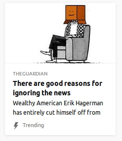 Illustration o’ a man sitting on a couch chair wearing a paper bag on his head. By the Guardian. Wealthy American Erik Hagerman has entirely cut himself off from