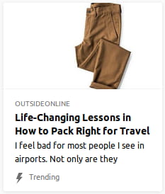 By Outside Online. Photo o’ badly-folded brown pants in white void.