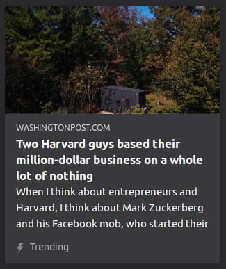 By Washington Post. Photo o’ a tiny gray safe in the middle o’ a field o’ trees. “When I think about entrepreneurs and Harvard, I think about Mark Zuckerberg and his Facebook mob, who started their”