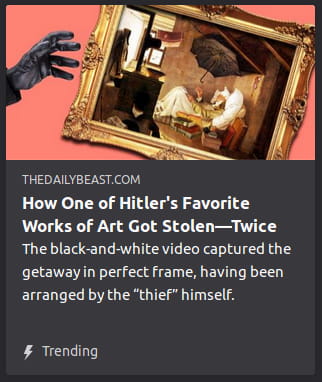 By The Daily Beast. Picture o’ black-gloved hand reaching for painting.