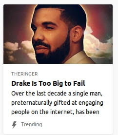 By The Ringer. Photo o’ Drake’s giant head in presumably heaven with an angelic glow.